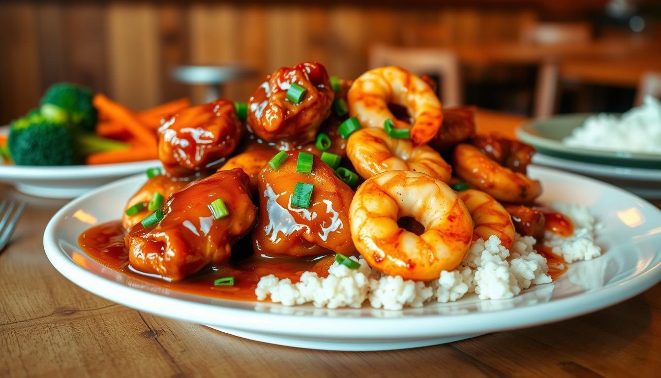 Bourbon chicken and shrimp Applebee's